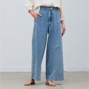 Women's Blue Wide-Leg Jeans